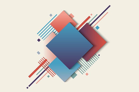 Abstract Squares Blue and Red Gradient for Modern Design