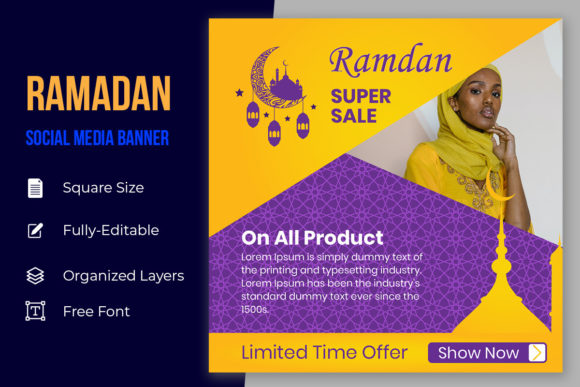 Elevate Your Brand with Professional Muslim Sale Social Media Post Banners