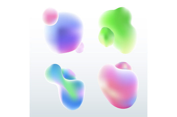 Mastering Modern Design with Set 3D Elements Fluid or Liquid Badges
