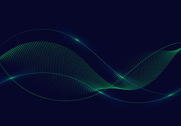 Unlocking Visual Potential with Abstract Green Wavy Lines Dots Particles